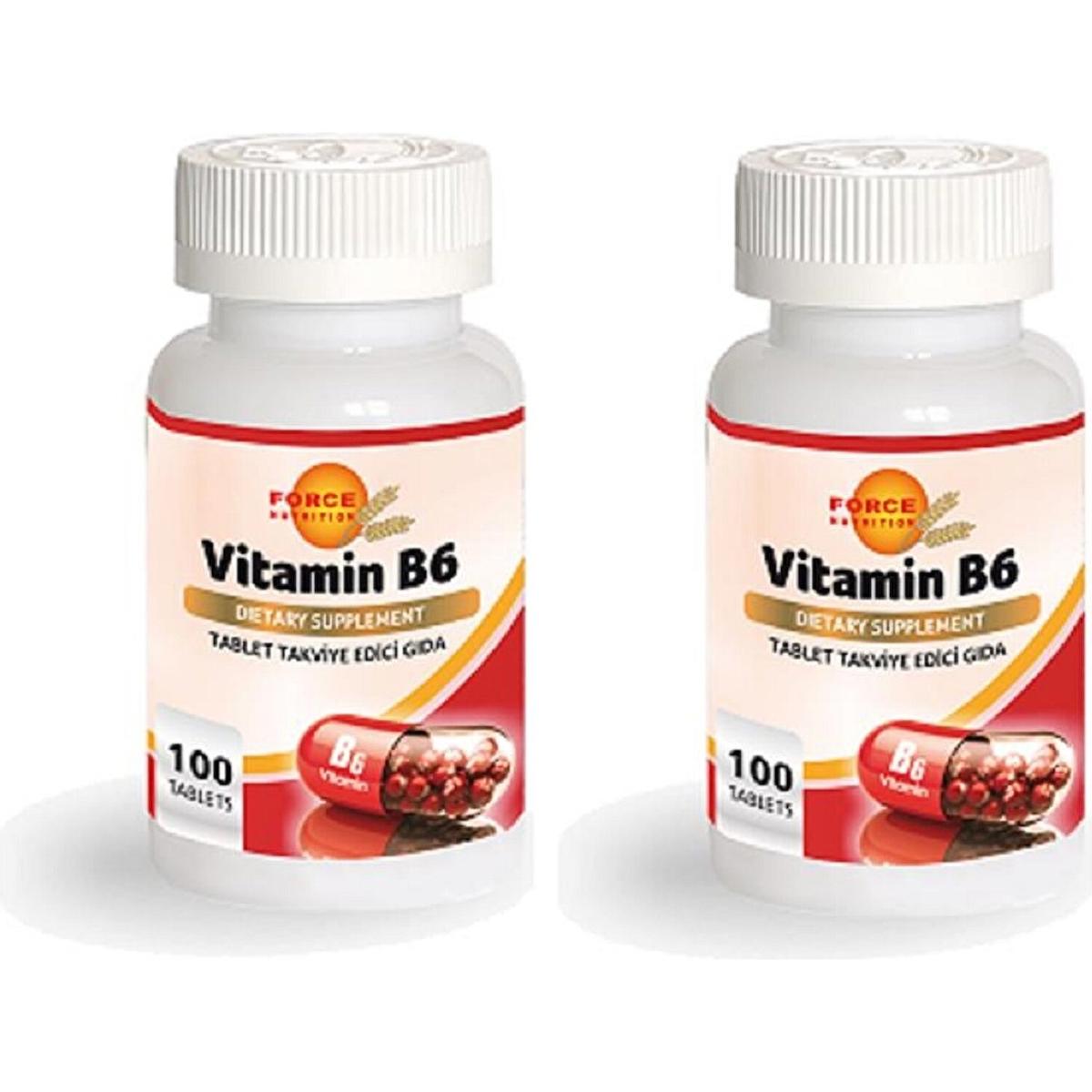 Force Nutrition Vitamin B6 Aromasız Unisex 2x100 Tablet