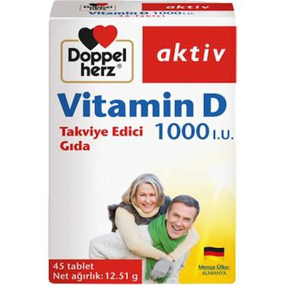 Doppel Herz Herz Vitamin D Aromasız Unisex 45 Tablet