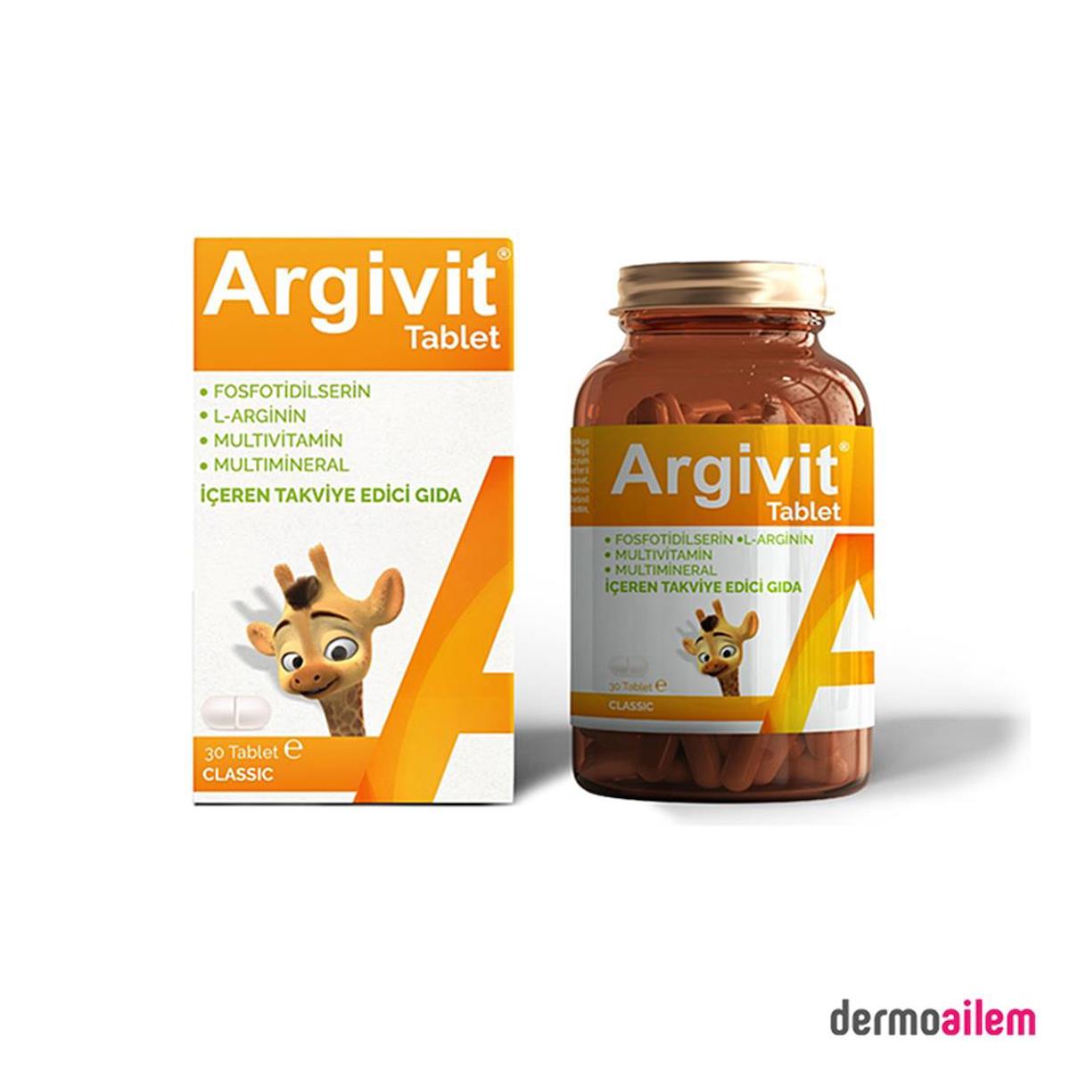 Hekim İlaç Argivit Focus Aromasız Unisex Vitamin 30 Tablet