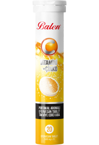 Balen Vitamin Çinko Aromalı Unisex Vitamin 20 Tablet