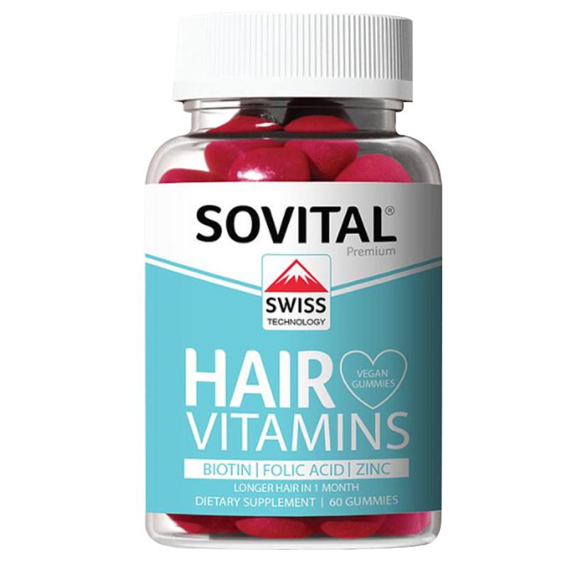 Sovital Hair Vegan Gummy Saç Vitamini Aromalı Unisex 60 Tablet