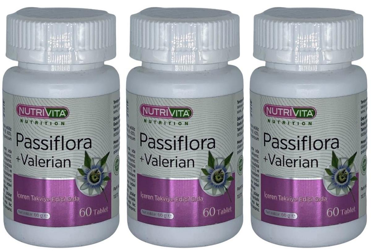 Nutrivita Nutrition Passiflora + Valerian Sade Unisex Vitamin 3x60 Tablet