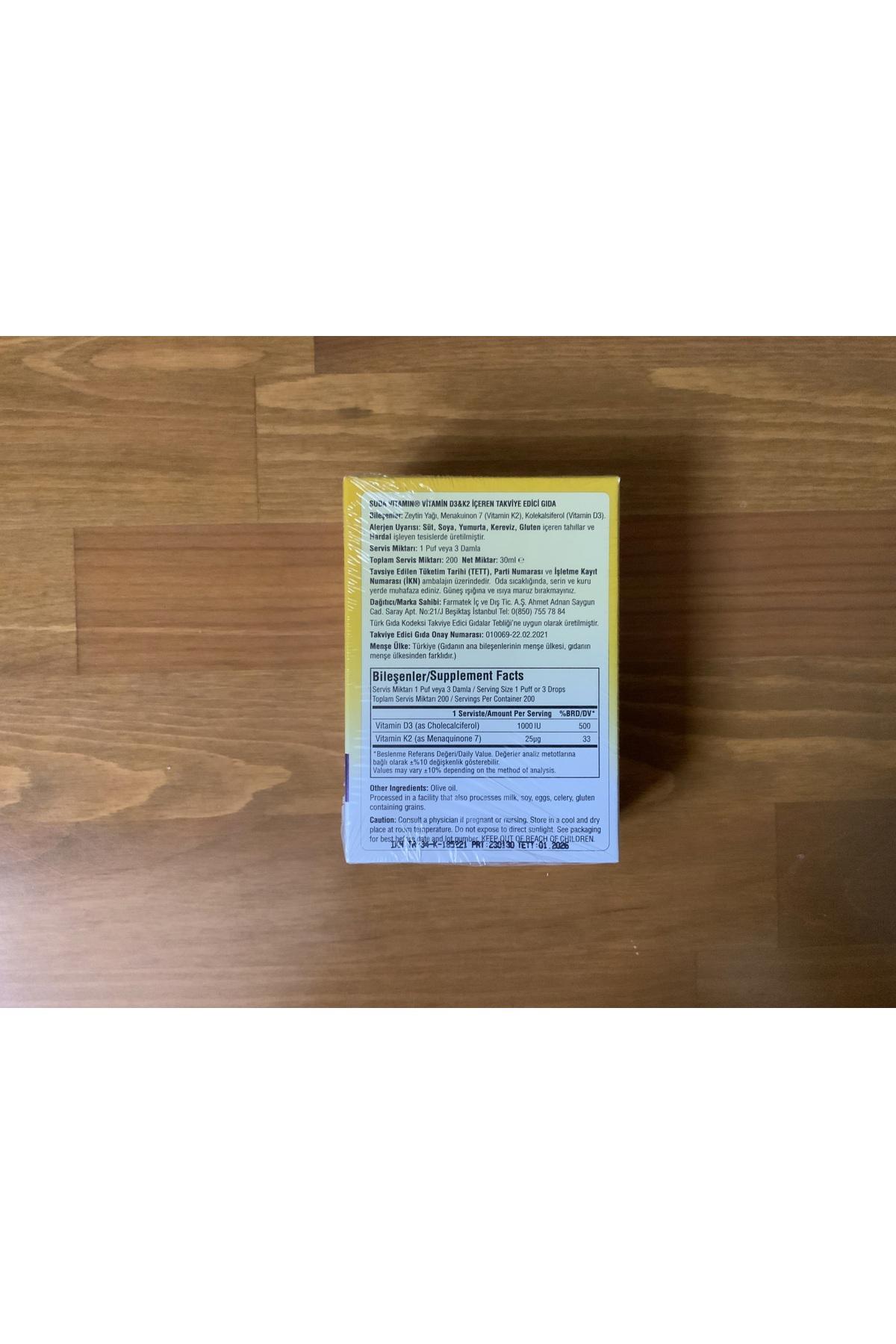 Suda Vitamin Aromasız Unisex Vitamin 2x30 ml