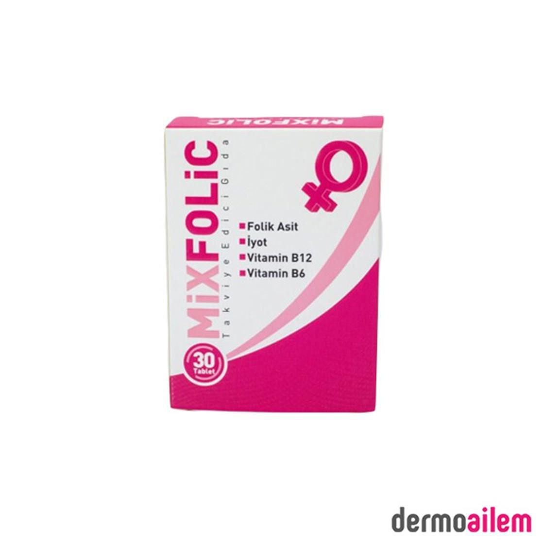 Güney Farma Mixfolic İyot B6 - B12 Sade Kadın Vitamin 30 Tablet