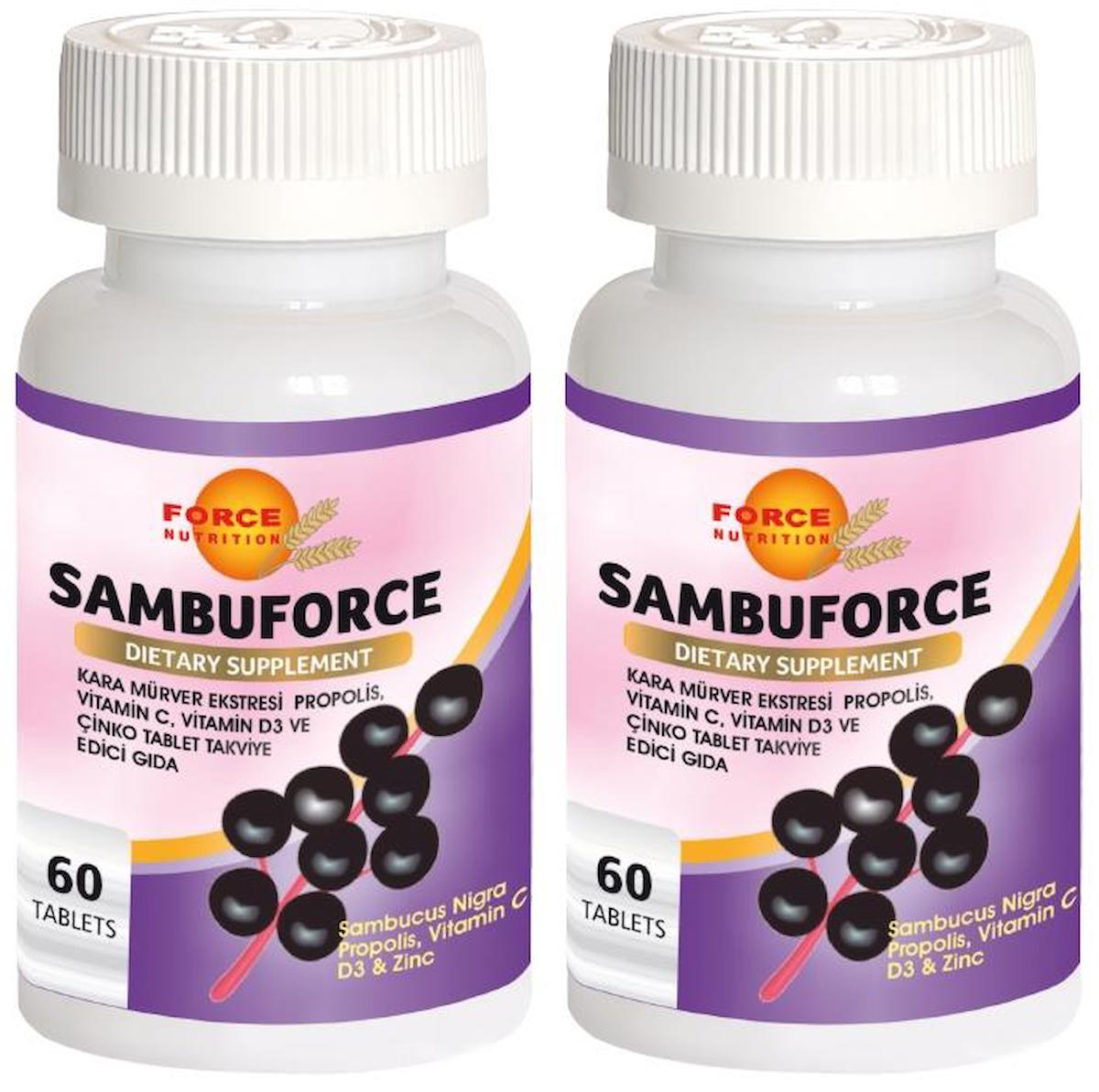 Force Nutrition Sambuforce Aromasız Unisex Vitamin 2x60 Tablet