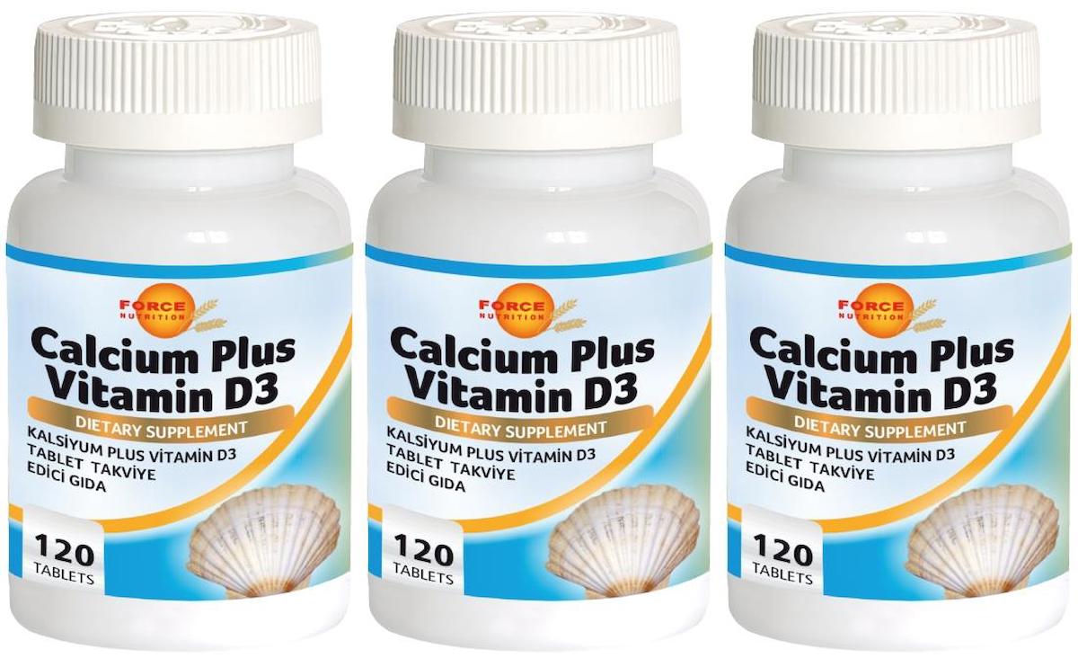 Force Nutrition Calcium Plus Aromasız Unisex Vitamin 3x120 Tablet