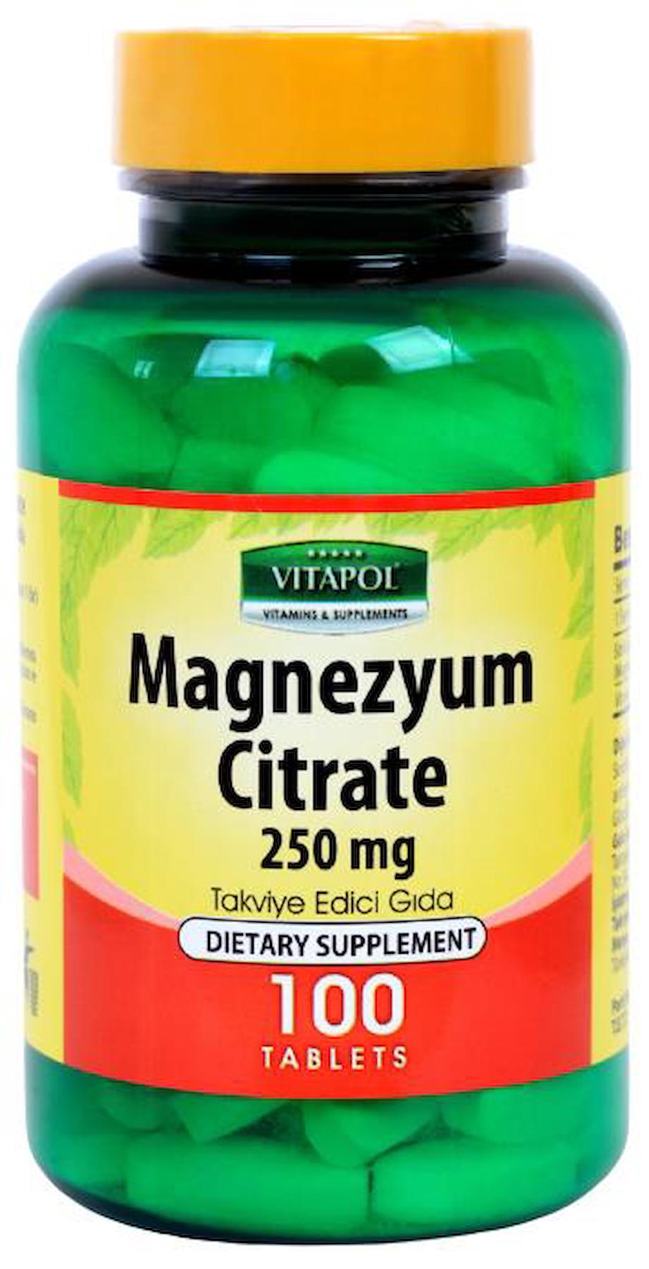 Vitapol Magnezyum Citrat Aromasız Unisex Vitamin 100 Tablet