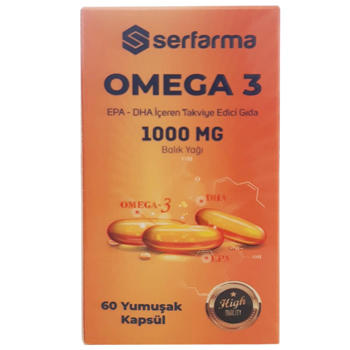 Serfarma Omega 3 Aromasız Unisex Vitamin 60 Kapsül