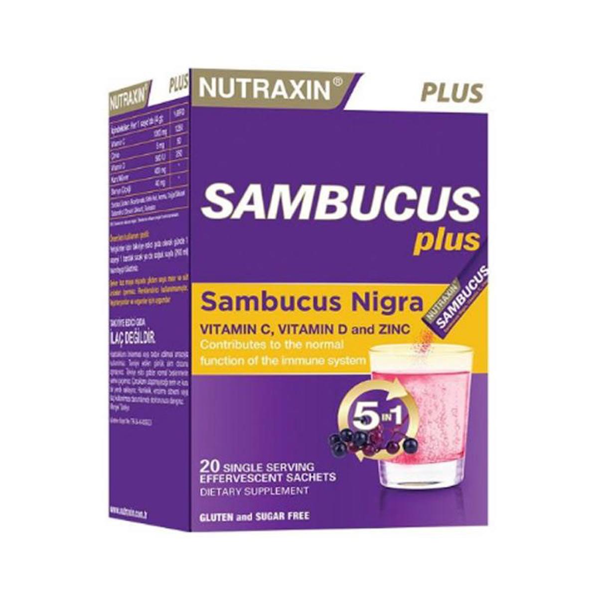 Nutraxin Plus Sambucus Plus Nigra Aromalı Unisex Vitamin 20 Şase