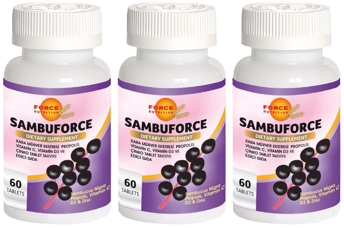 Force Nutrition Sambuforce Aromasız Unisex Vitamin 3x60 Tablet