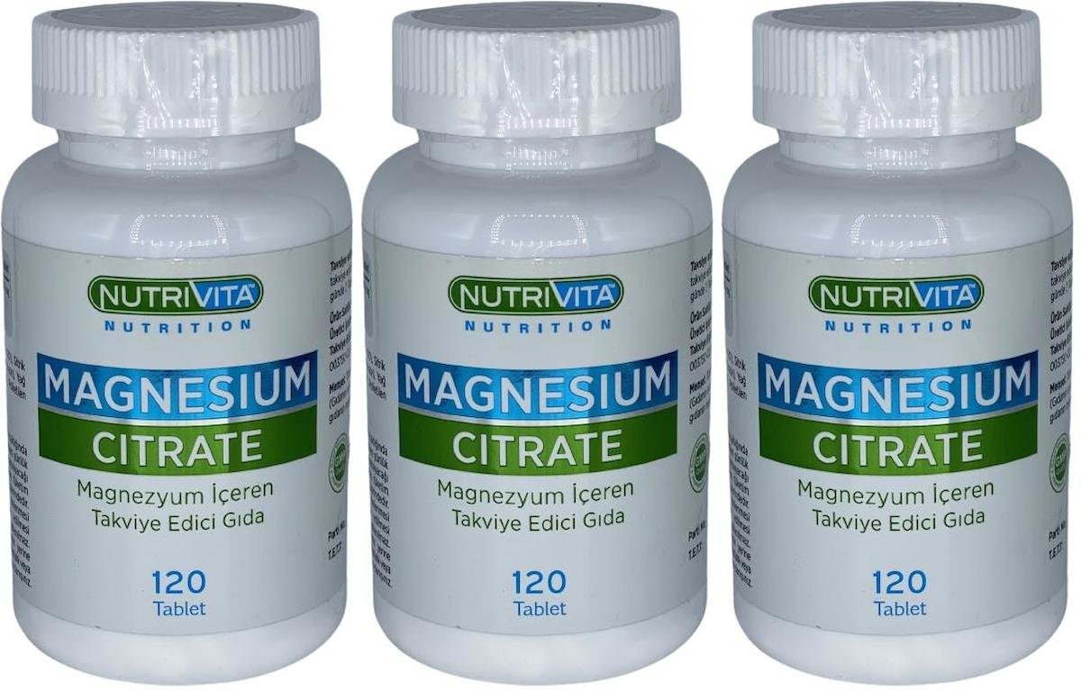 Nutrivita Nutrition Magnezyum Sade Unisex Vitamin 3x120 Tablet