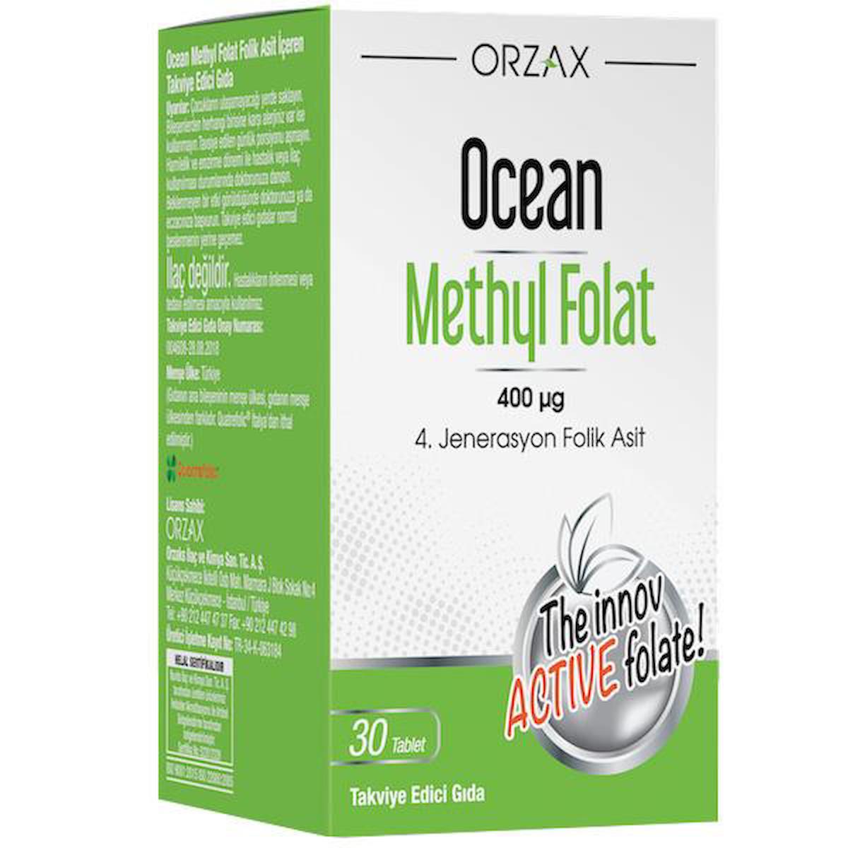 Ocean Orzax Methyl Aromasız Unisex Vitamin 30 Tablet