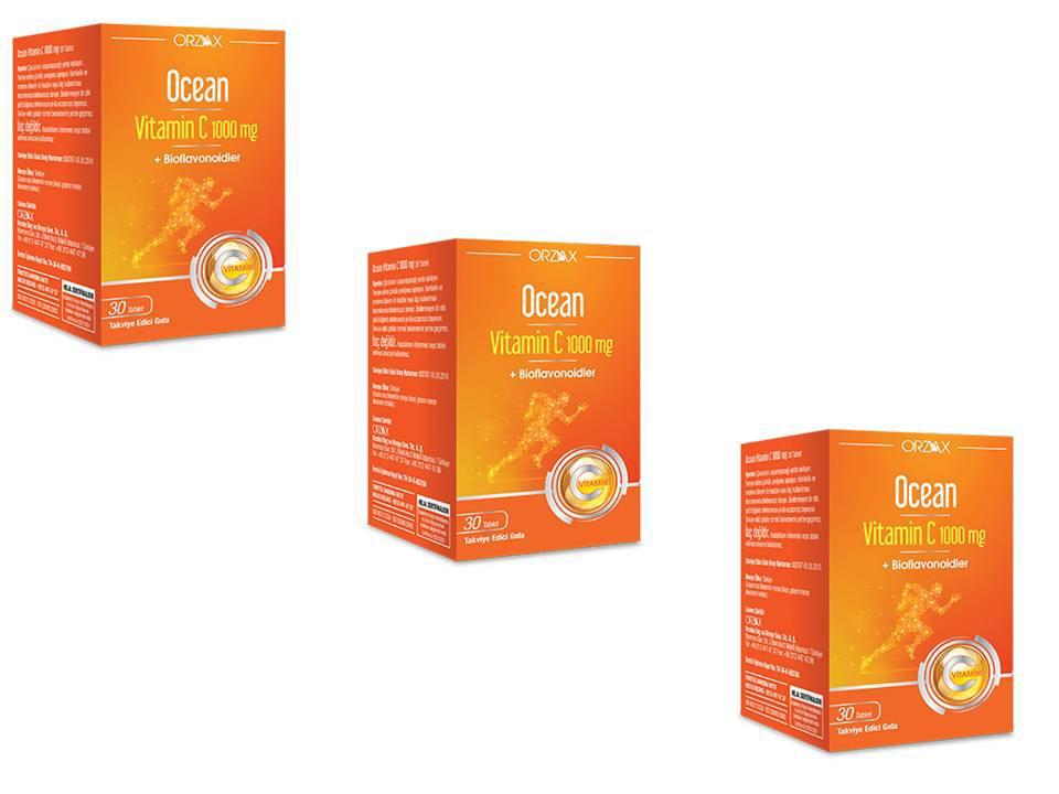 Ocean Drive Orzax Aromalı Unisex Vitamin 3x30 Tablet