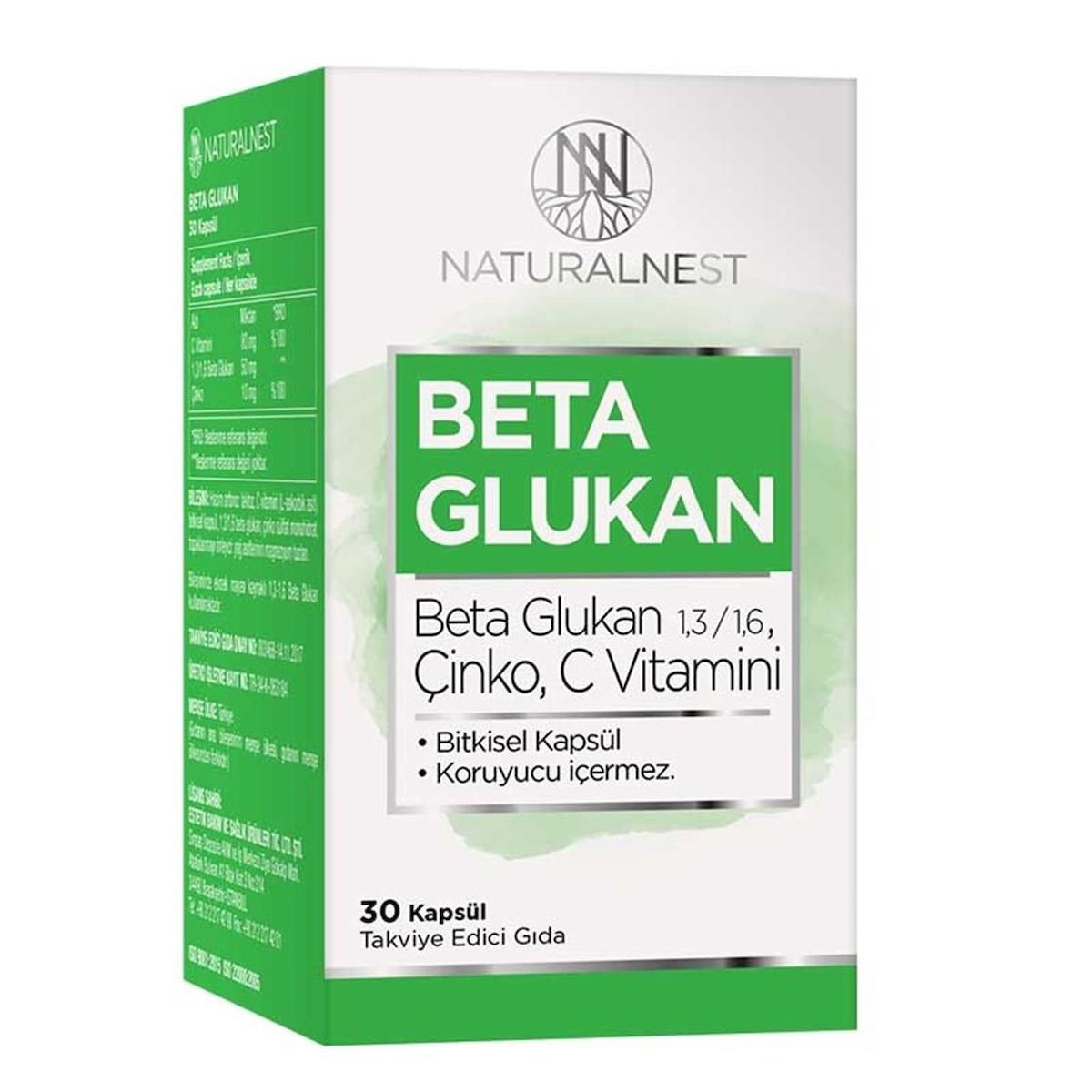 Naturalnest Glukan Aromasız Unisex Vitamin 30 Kapsül
