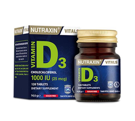 Nutraxin D3 Vitamini Sade Unisex 120 Tablet