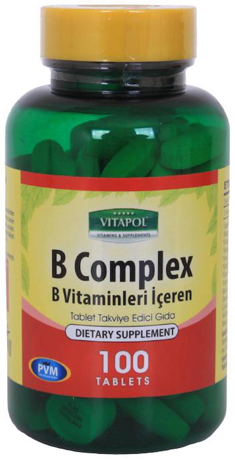 Vitapol Vitamin B Complex Aromasız Unisex 100 Tablet