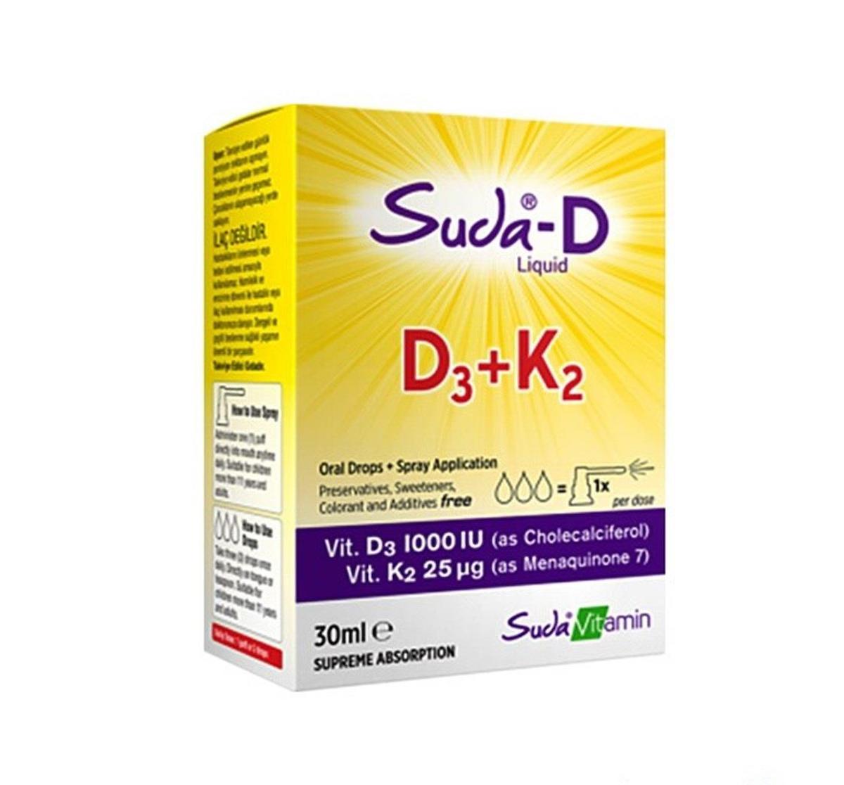 Suda Vitamin D3 Vitamini Aromasız Unisex 30 ml