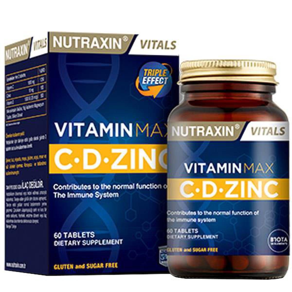 Nutraxin Zinc Aromasız Unisex Vitamin 60 Tablet
