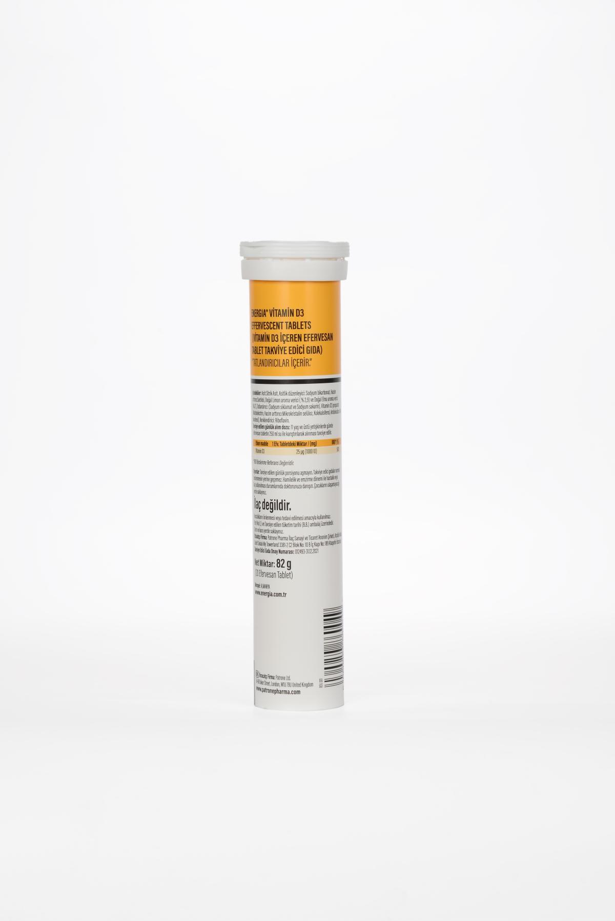 Energia D Vitamini Aromalı Unisex 20 Tablet