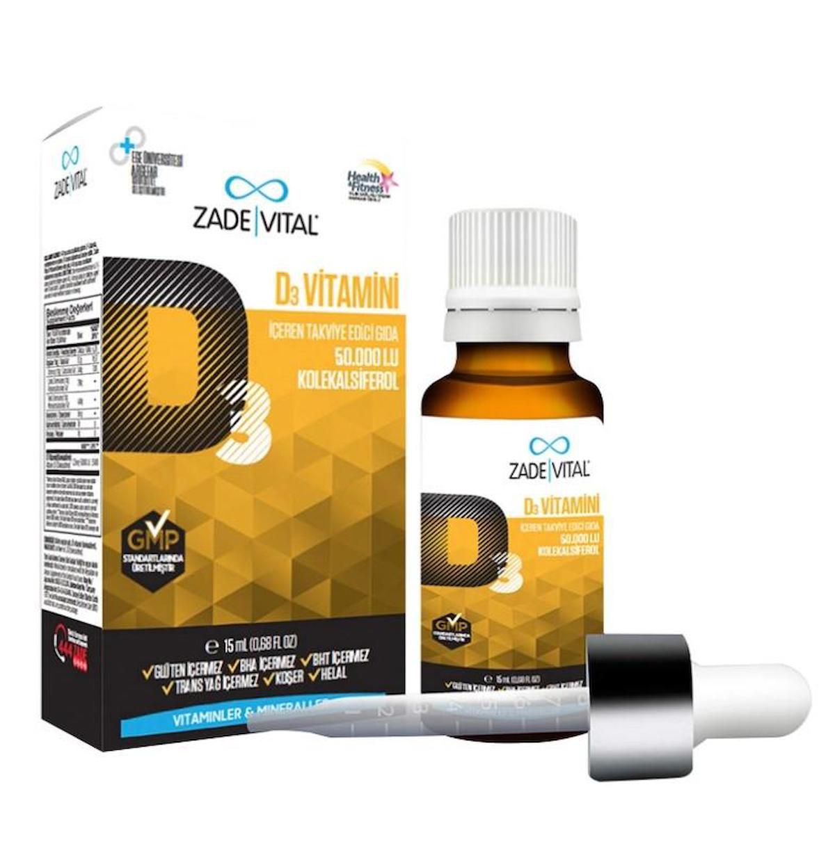 Zade Vital Vitamin D3 Aromasız Unisex 15 ml