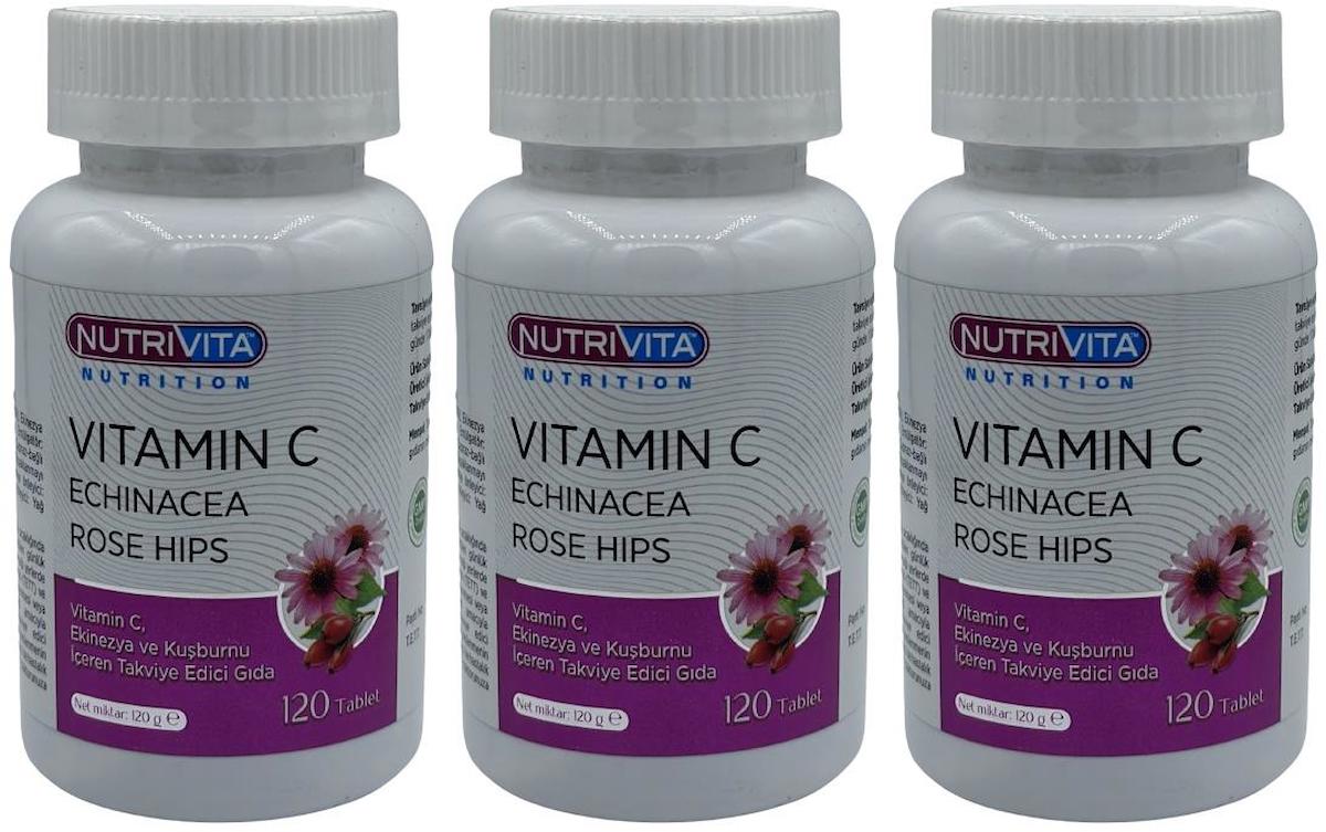 Nutrivita Nutrition C Vitamini Aromasız Unisex 3x120 Tablet