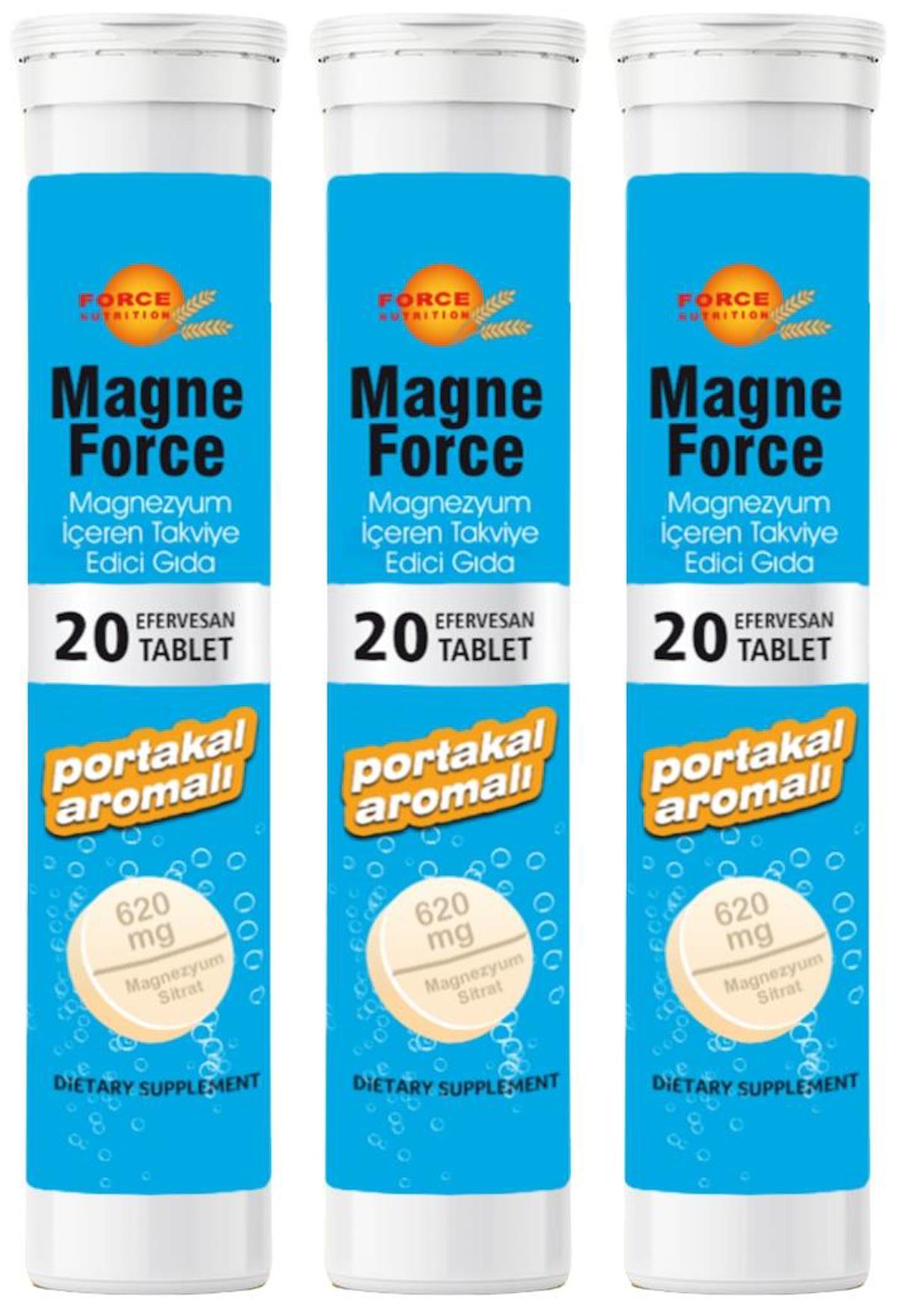 Force Nutrition Magne Force Magnezyum Sitrat Aromalı Unisex Vitamin 3x20 Tablet