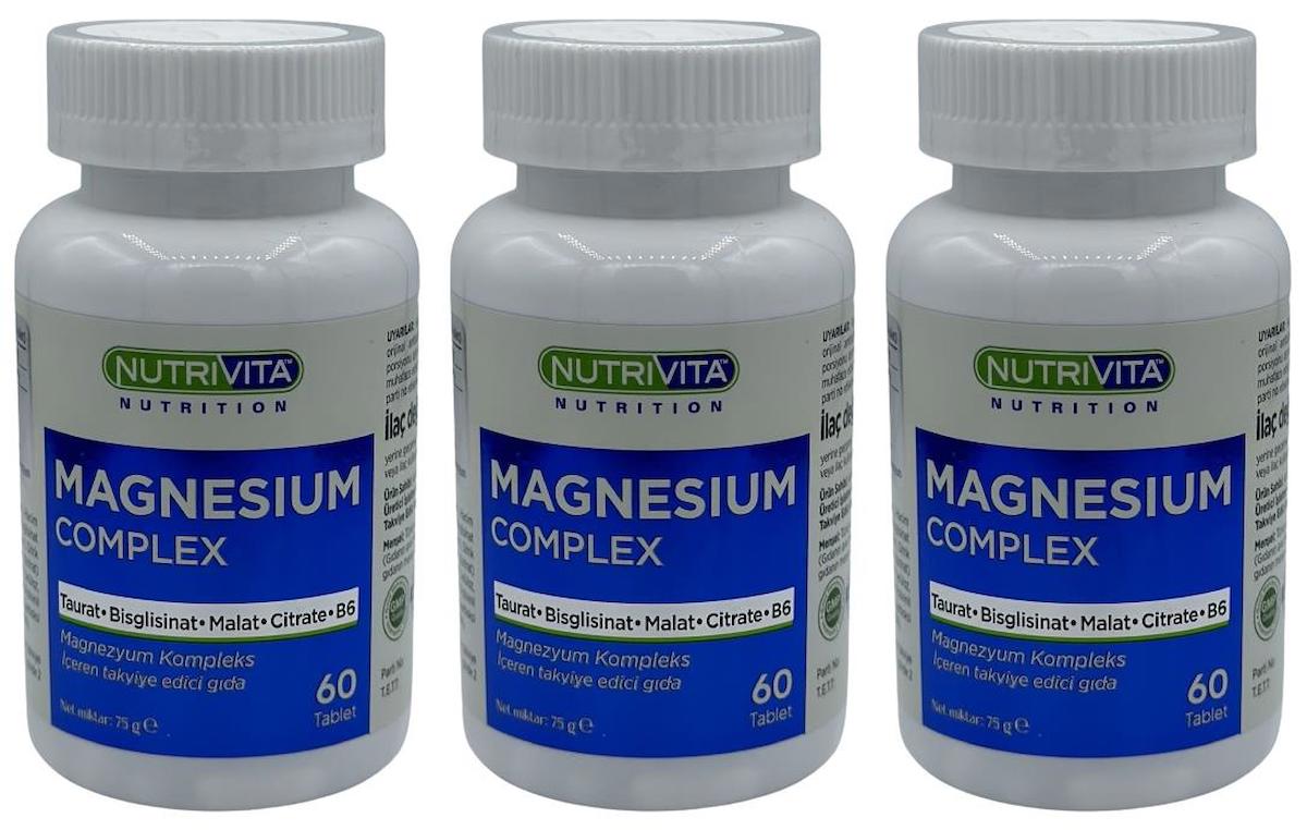 Nutrivita Nutrition Magnezyum Sade Unisex Vitamin 3x60 Tablet