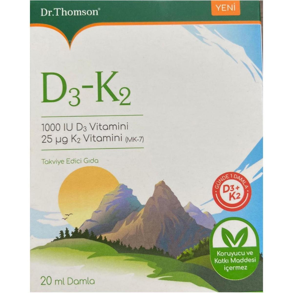 Dr Thomson D3 - K2 Sade Unisex Vitamin 20 ml