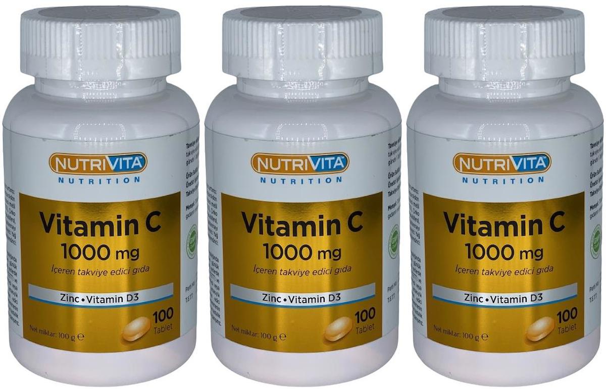 Nutrivita Nutrition Çinko Sade Unisex Vitamin 3x120 Tablet