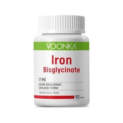 Voonka İron Bisglycinate Sade Unisex Vitamin 92 Tablet