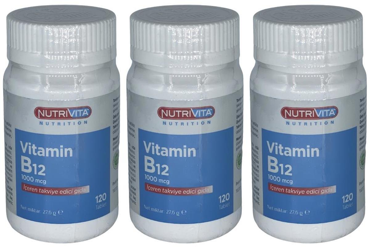 Nutrivita Nutrition B12 Sade Unisex Vitamin 3x120 Tablet