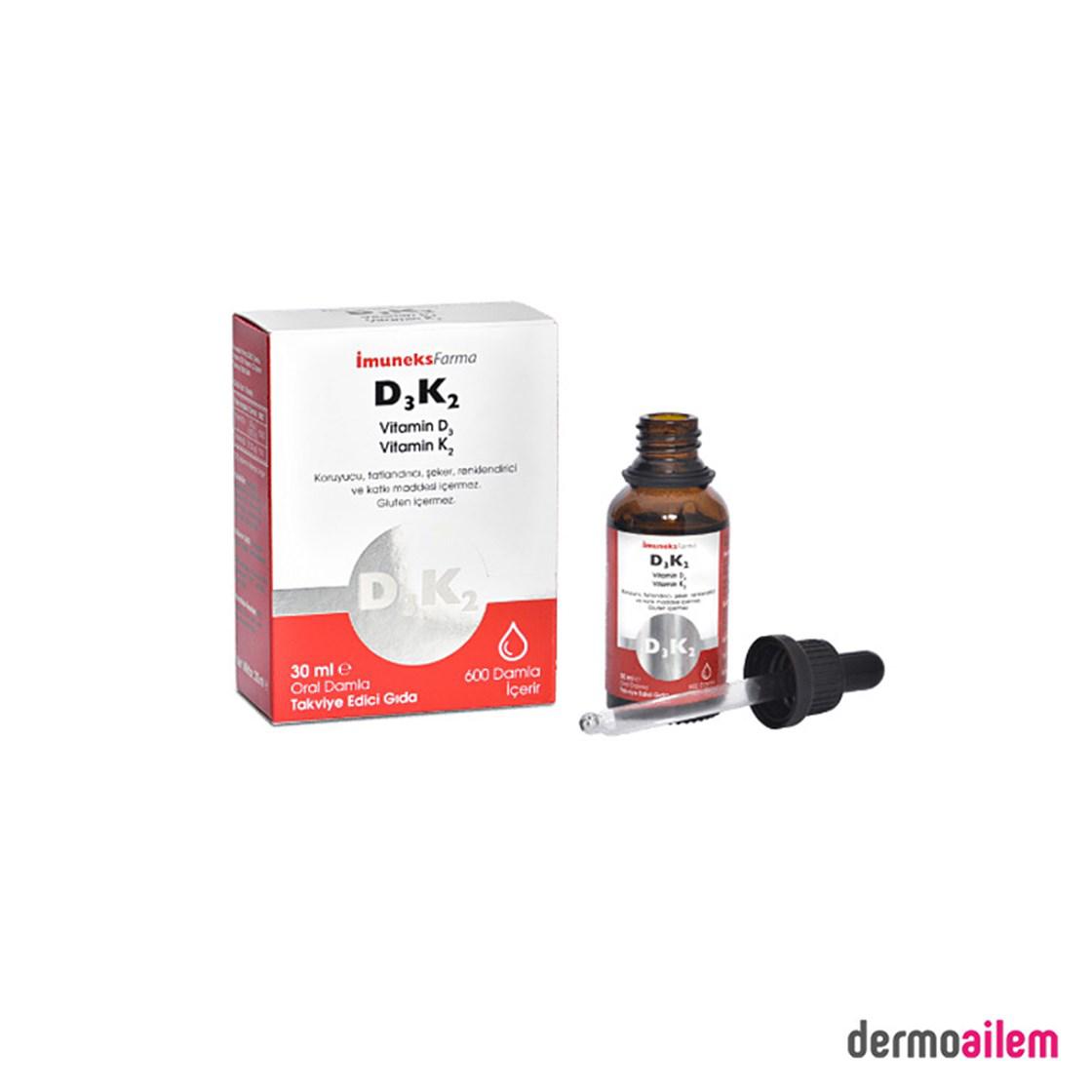İmuneksfarma Vitamin D3 K2 Aromasız Unisex 30 ml
