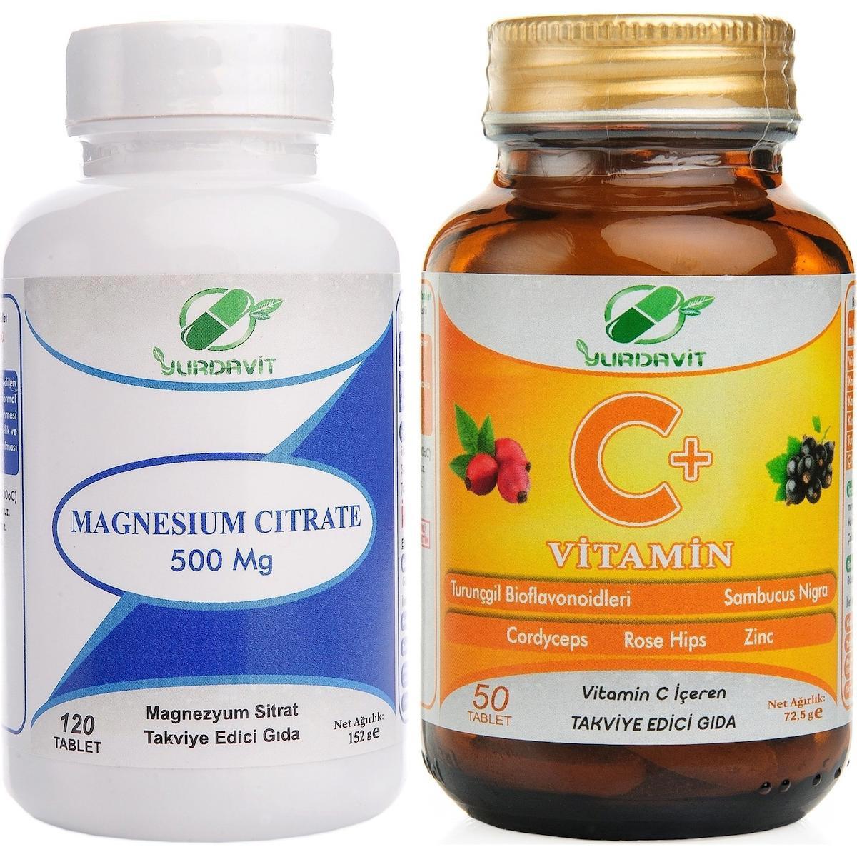 Yurdavit Magnezyum Sitrat Sade Unisex Vitamin 50 Tablet