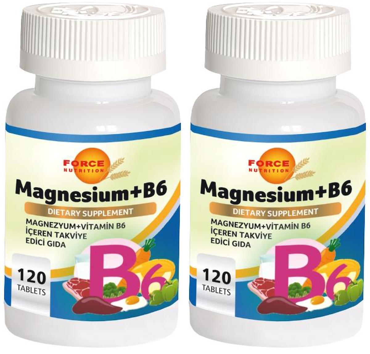 Force Nutrition Magnezyum + Vitamin B6 Vitamini Aromasız Unisex 2x120 Tablet