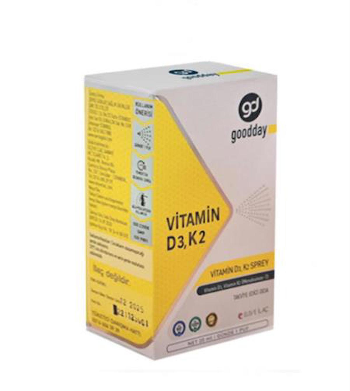 Goodday Vitamin D3K2 Aromasız Unisex 20 ml