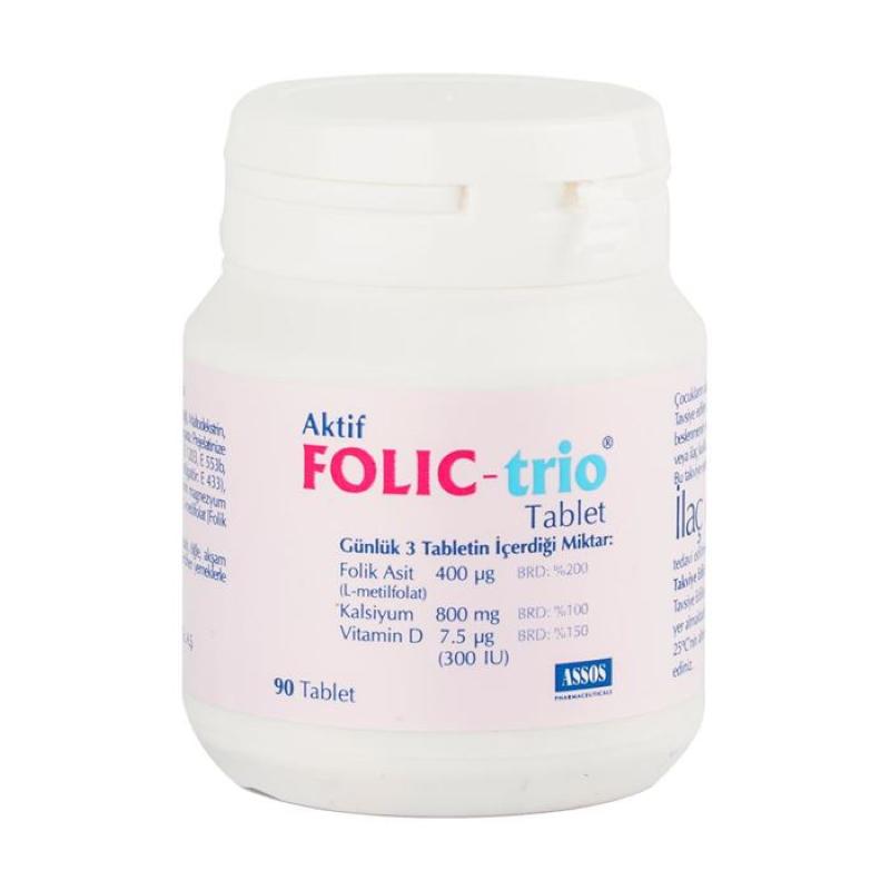 Assos Aktif Folic Sade Unisex Vitamin 90 Tablet