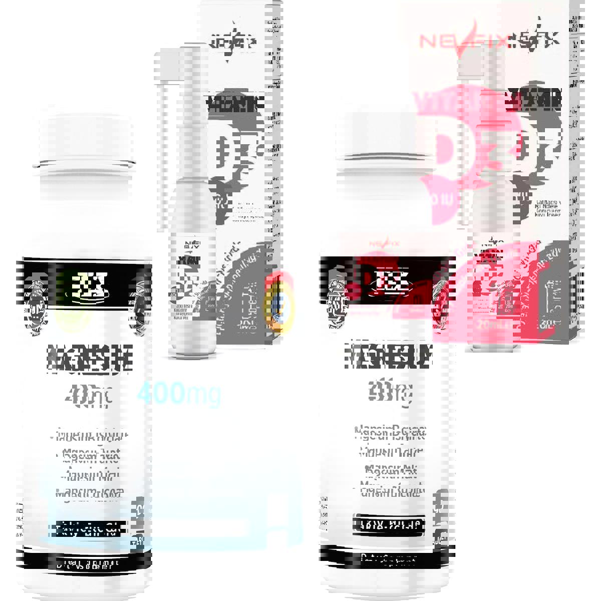 Flx Magnezyum Bisglisinat Malat Aromasız Unisex Vitamin 90 Tablet - 20 ml