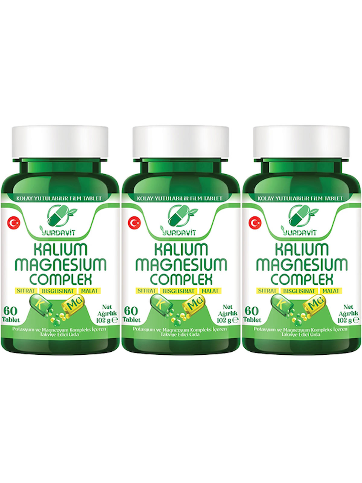 Yurdavit Magnezyum Complex Sade Unisex Vitamin 3x60 Tablet