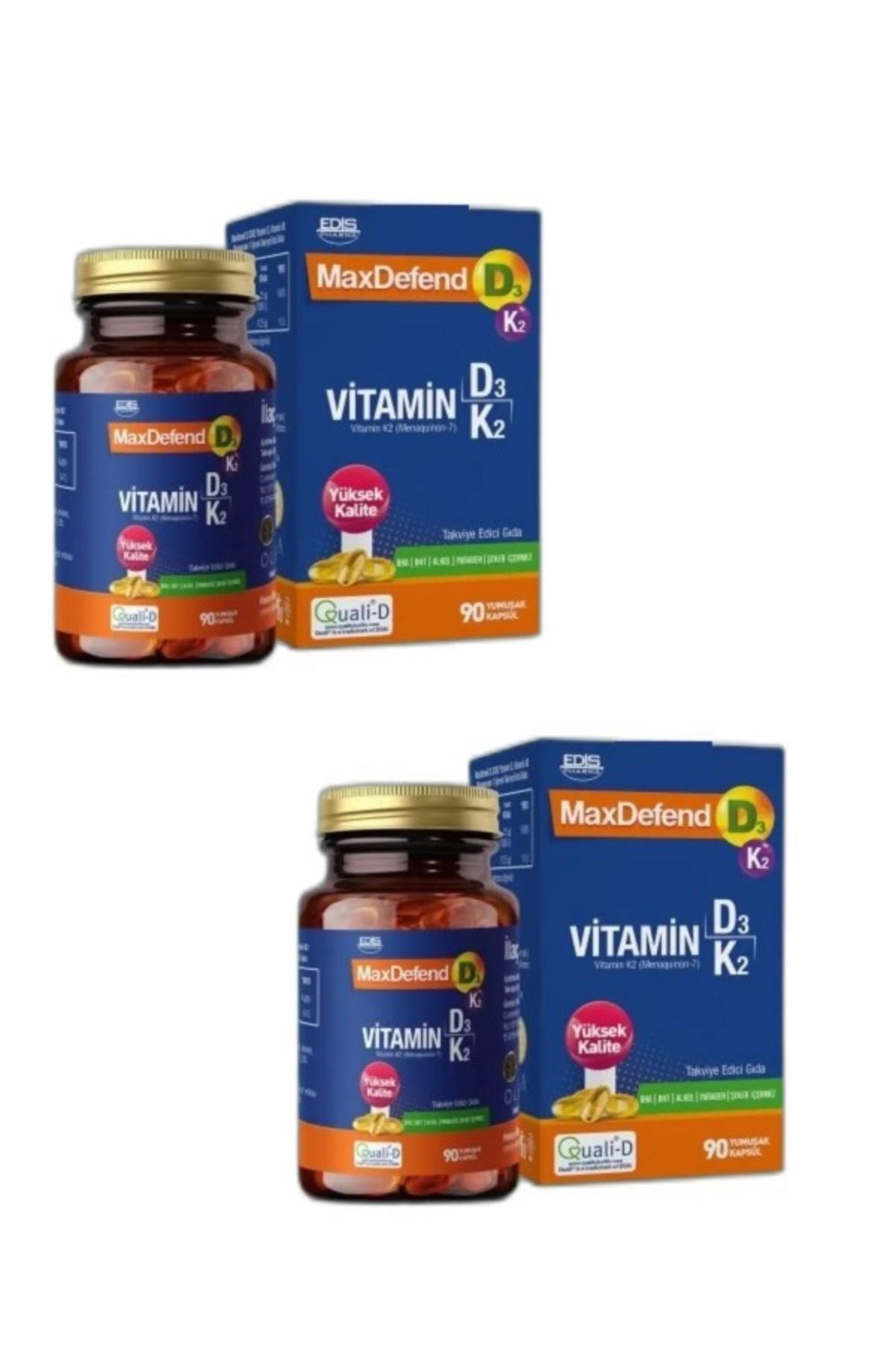 Edis Pharma Maxdefend Vitamin D3 K2 Sade Unisex 2x90 Kapsül