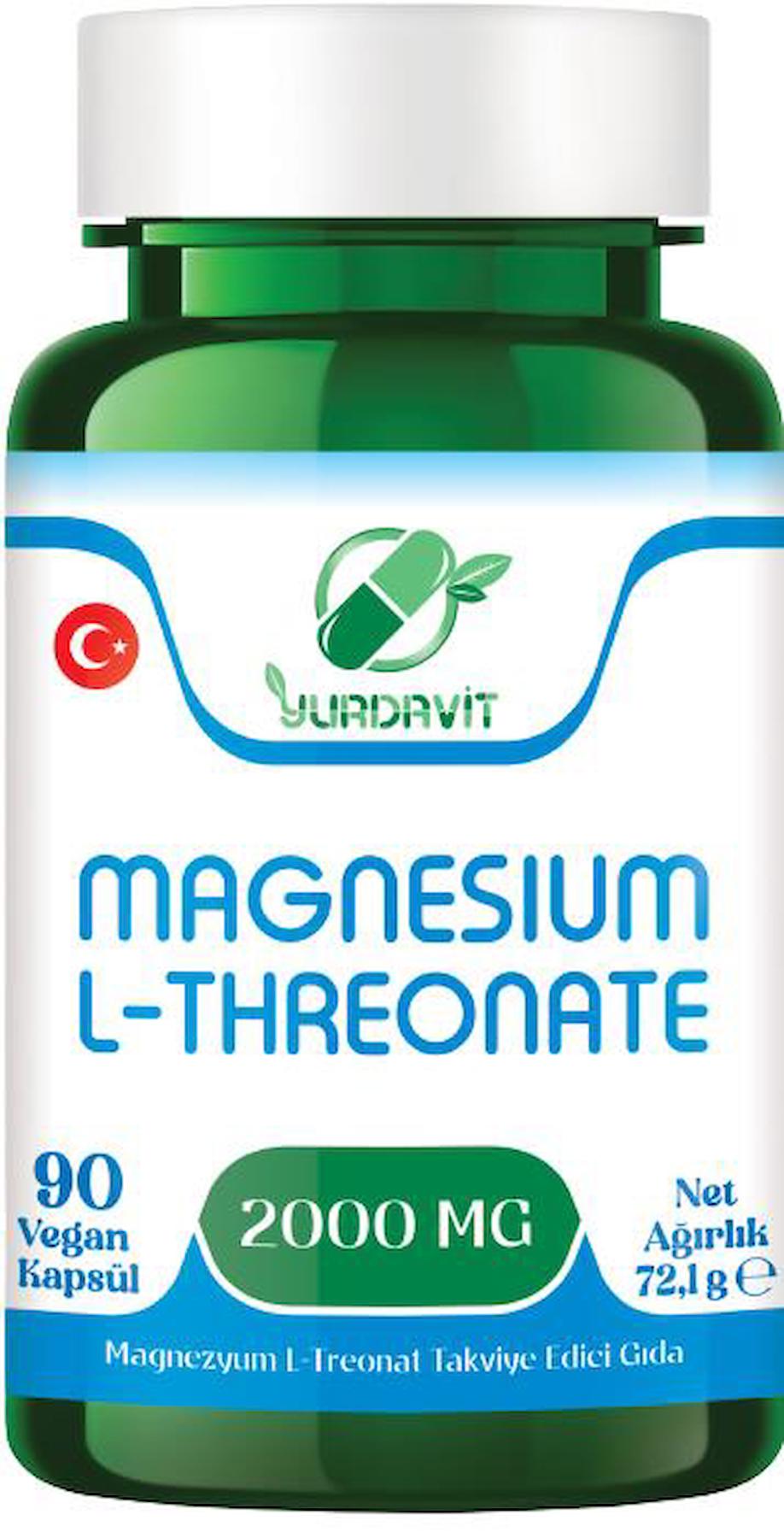 Yurdavit Magnezyum L-Threonate Sade Unisex Vitamin 90 Kapsül