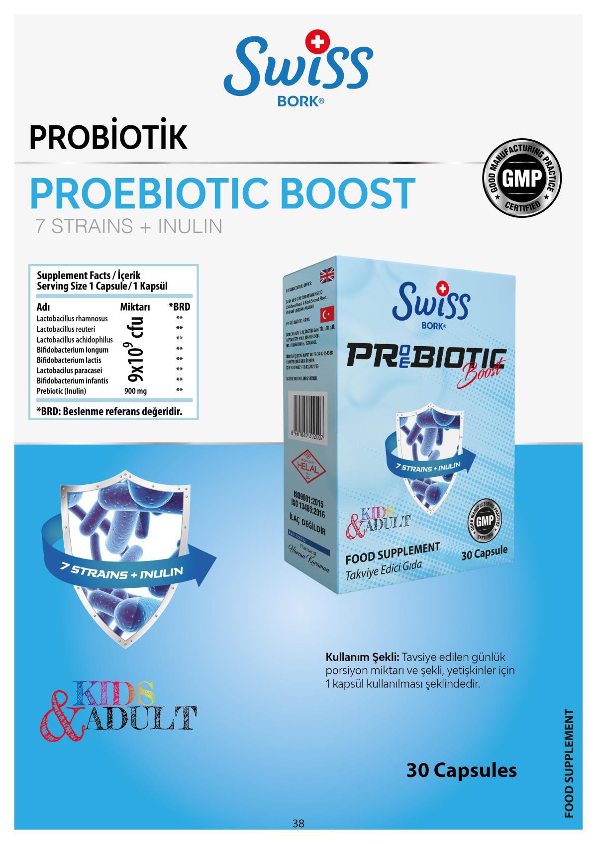 Swiss Bork Aromalı Çocuk - Yetişkin Vitamin 30 Kapsül