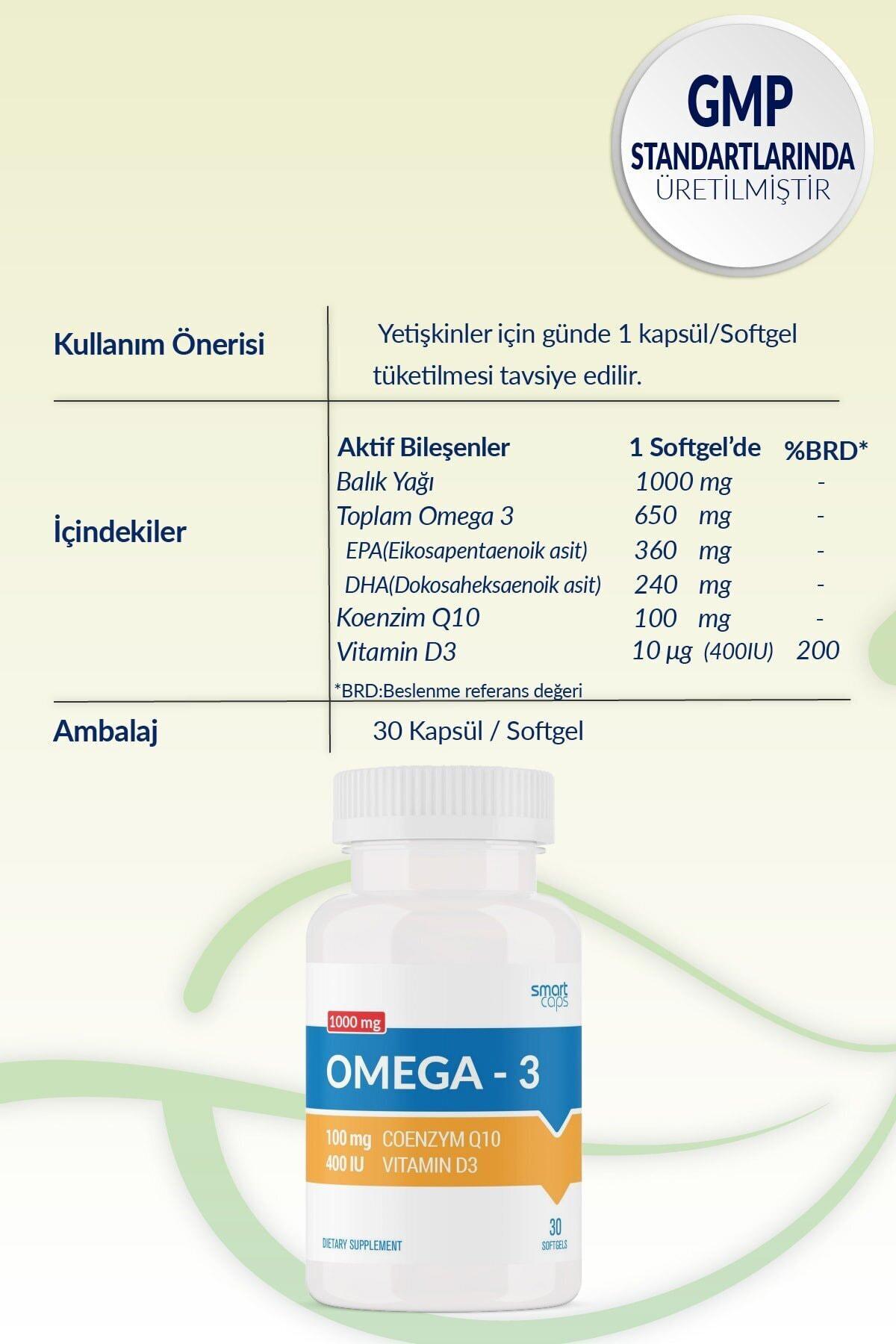Smartcaps Omega 3 Aromalı Unisex Vitamin 30 Kapsül