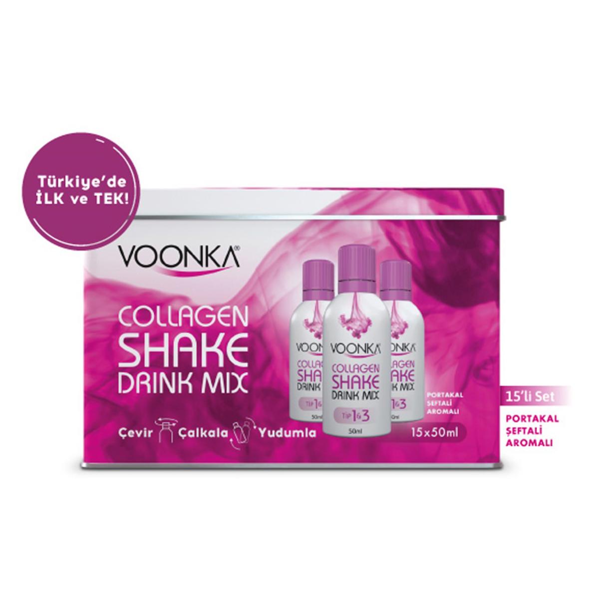 Voonka Beauty Shake Drink Mix Sıvı Kolajen 15x50 ml