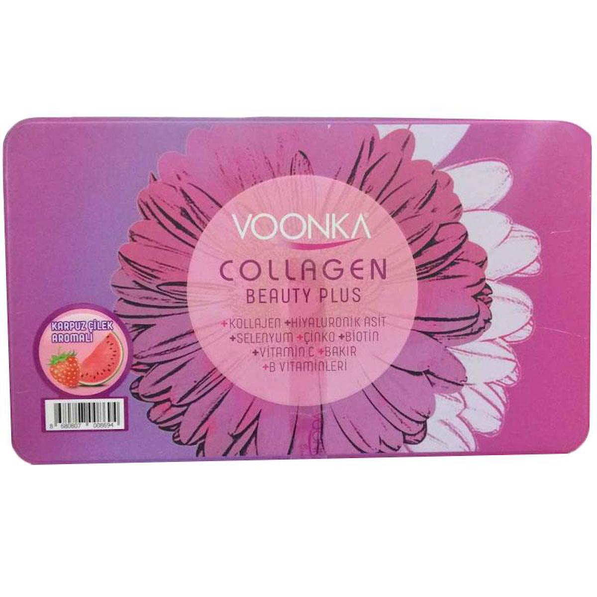 Voonka Beauty Plus Çilek Karpuz Aromalı Toz Kolajen 30 Şase