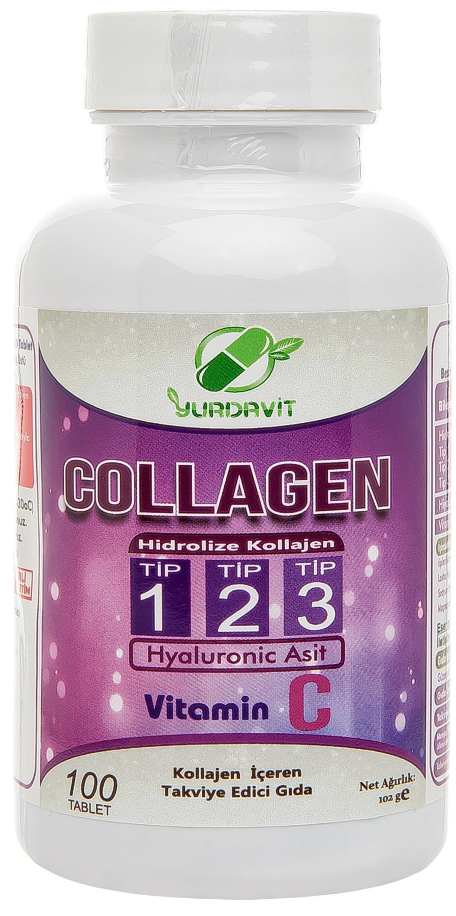 Yurdavit Hidrolize Sağlıklı Yaşam Tablet Kolajen 100 Tablet