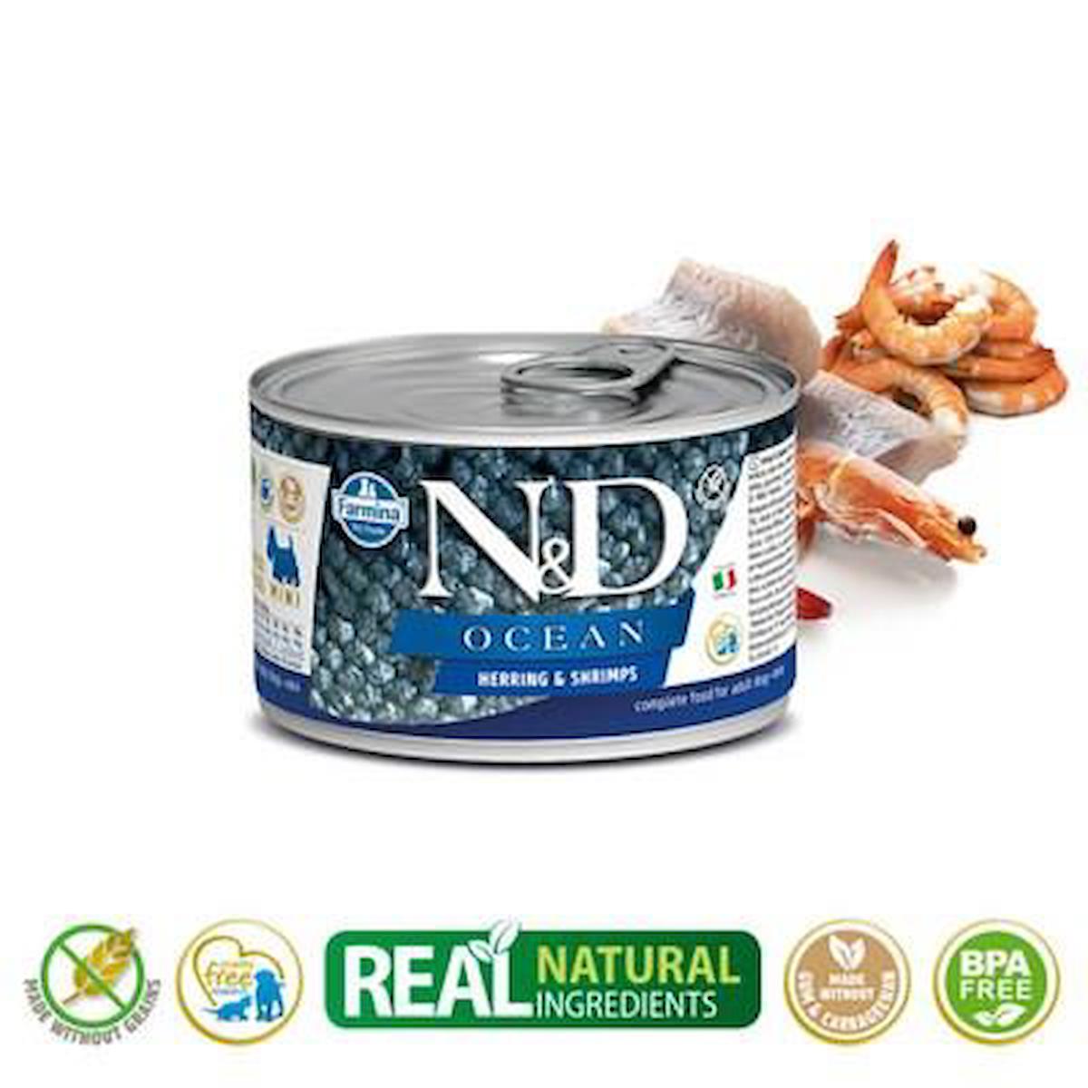 N&D Ocean Balıklı ve Karidesli Yetişkin Yaş Köpek Maması 140 gr Tekli