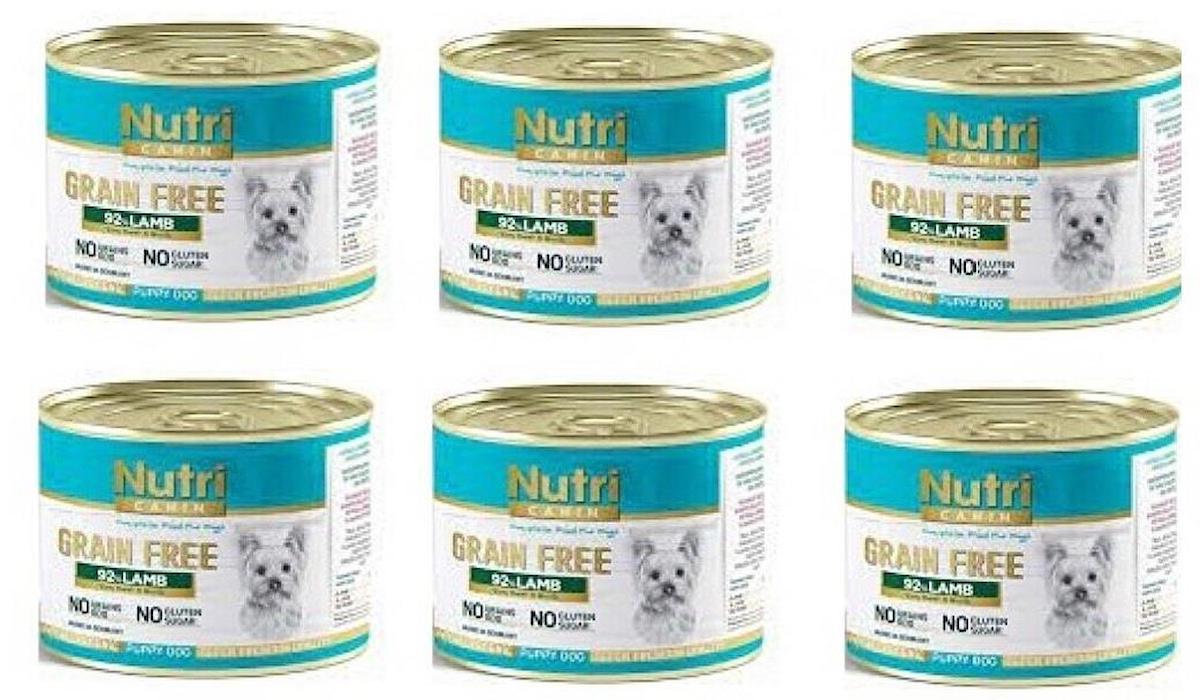 Nutri Canin Grain Free Kuzu Etli Yavru Yaş Köpek Maması 200 gr 6'lı