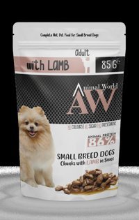 Animal World Kuzu Etli Soslu Yetişkin Yaş Köpek Maması 85 gr Tekli