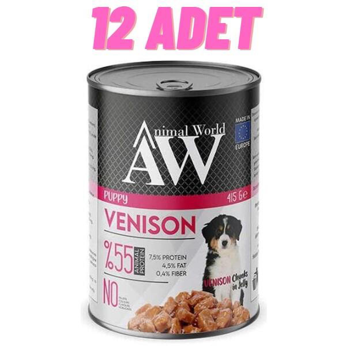 Animal World Venison Jelly Yavru Yaş Köpek Maması 415 gr 12'li