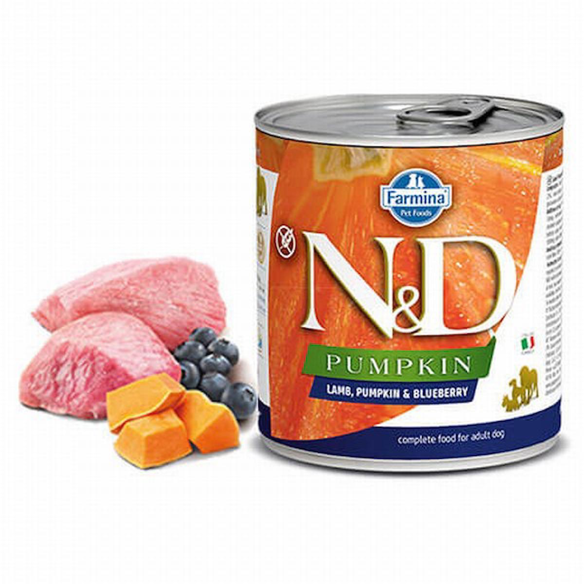 N&D Pumpkin Bal Kabaklı Kuzu Etli ve Yaban Mersinli Yetişkin Yaş Köpek Maması 285 gr 6'lı